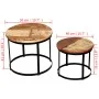 Round coffee table set of 2, made of solid recycled wood, 40cm/50cm. by vidaXL, Coffee table - Ref: Foro24-244007, Price: 88,...
