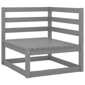 Set de muebles de jardín 2 pzas con cojines madera pino gris de vidaXL, Sofás modulares de exterior - Ref: Foro24-805747, Pre...