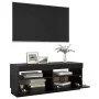 Mueble de TV con luces LED negro 100x35x40 cm de vidaXL, Muebles TV - Ref: Foro24-804455, Precio: 72,29 €, Descuento: %