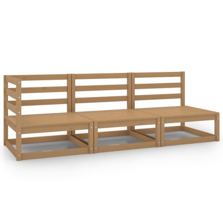 Muebles de jardín 3 piezas marrón miel madera maciza de pino de vidaXL, Conjuntos de jardín - Ref: Foro24-805708, Precio: 195...