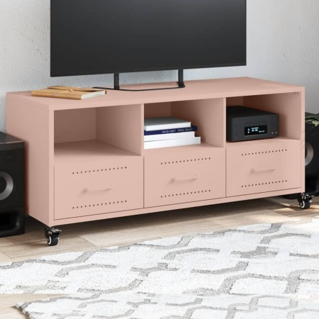 Mueble de TV acero rosa 100,5x39x43,5 cm en Muebles TV | Comprar online en Foru.es