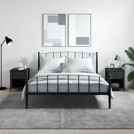 Mesitas de noche 2 uds madera de ingeniería negro 40x42x50 cm de vidaXL, Mesitas de noche - Ref: Foro24-825934, Precio: 74,78...
