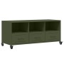 Mueble de TV de acero verde oliva 100,5x39x43,5 cm en Muebles TV | Comprar online en Foru.es