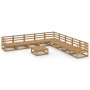 Muebles de jardín 10 pzas y cojines marrón miel madera pino en Conjuntos de jardín | Comprar online en Foru.es