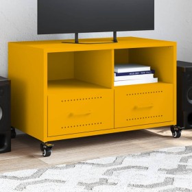 Mueble TV acero laminado en frío amarillo mostaza 68x39x43,5 cm en Muebles TV | Comprar online en Foru.es