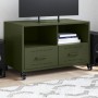 Mueble de TV de acero verde oliva 68x39x43,5 cm en Muebles TV | Comprar online en Foru.es