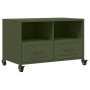 Mueble de TV de acero verde oliva 68x39x43,5 cm en Muebles TV | Comprar online en Foru.es