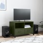 Mueble de TV de acero verde oliva 68x39x43,5 cm en Muebles TV | Comprar online en Foru.es