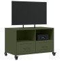 Mueble de TV de acero verde oliva 68x39x43,5 cm en Muebles TV | Comprar online en Foru.es
