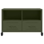 Mueble de TV de acero verde oliva 68x39x43,5 cm en Muebles TV | Comprar online en Foru.es