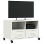 Mueble de TV acero blanco 68x39x43,5 cm en Muebles TV | Comprar online en Foru.es