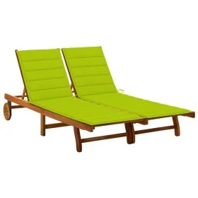 Garden lounger for 2 people and solid acacia wood cushions by vidaXL, Loungers - Ref: Foro24-3061385, Price: 404,95 €, Discou...