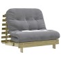 Futón sofá cama con colchón madera impregnada pino 100x206x11cm en Futones | Comprar online en Foru.es