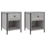 Mesita de noche 2 uds madera ingeniería gris Sonoma 40x42x50 cm de vidaXL, Mesitas de noche - Ref: Foro24-825940, Precio: 74,...