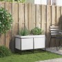 Jardinera de madera maciza de pino blanca 80x40x50 cm en Macetas y jardineras | Comprar online en Foru.es