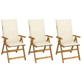 3 pcs folding garden chairs and solid acacia wood cushions by vidaXL, Garden chairs - Ref: Foro24-3064091, Price: 243,73 €, D...