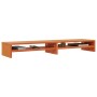 Soporte de monitor madera maciza pino marrón cera 100x24x13 cm en Muebles TV | Comprar online en Foru.es