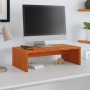 Soporte de monitor madera maciza pino marrón cera 50x27x15 cm en Muebles TV | Comprar online en Foru.es