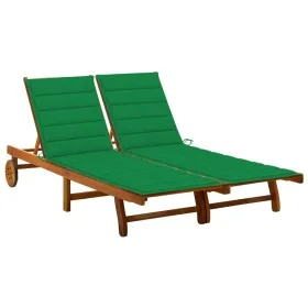 Garden lounger for 2 people and solid acacia wood cushions by vidaXL, Loungers - Ref: Foro24-3061379, Price: 402,64 €, Discou...