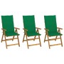 Sillas de jardín plegables 3 uds y cojines madera maciza acacia de vidaXL, Sillas de jardín - Ref: Foro24-3064094, Precio: 24...