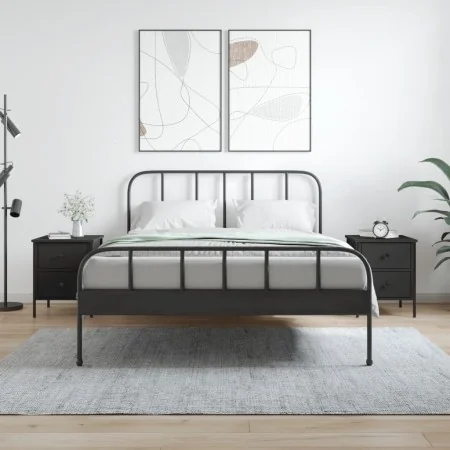 Mesitas de noche 2 uds madera de ingeniería negro 40x42x50 cm de vidaXL, Mesitas de noche - Ref: Foro24-825984, Precio: 94,49...