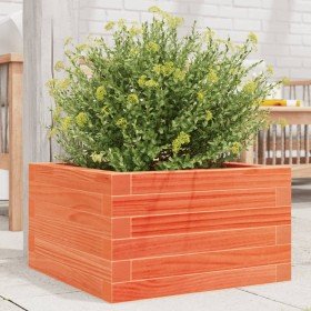 Jardinera de madera maciza de pino marrón cera 40x40x23 cm en Macetas y jardineras | Comprar online en Foru.es