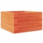 Jardinera de madera maciza de pino marrón cera 40x40x23 cm en Macetas y jardineras | Comprar online en Foru.es