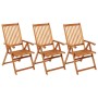 Sillas de jardín plegables 3 uds y cojines madera maciza acacia de vidaXL, Sillas de jardín - Ref: Foro24-3064099, Precio: 25...