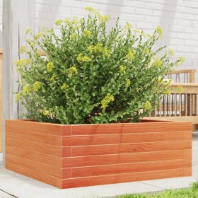Jardinera de madera maciza pino marrón cera 60x60x23 cm en Macetas y jardineras | Comprar online en Foru.es