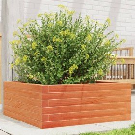 Jardinera de madera maciza pino marrón cera 60x60x23 cm en Macetas y jardineras | Comprar online en Foru.es