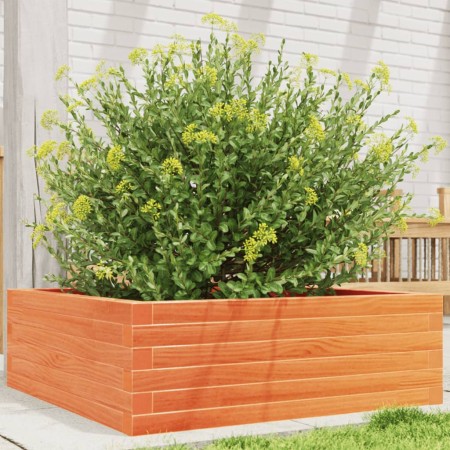 Jardinera de madera maciza pino marrón cera 70x70x23 cm en Macetas y jardineras | Comprar online en Foru.es