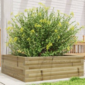 Jardinera de madera de pino impregnada 70x70x23 cm en Macetas y jardineras | Comprar online en Foru.es