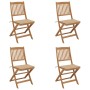 Sillas de jardín plegables 4 uds y cojines madera maciza acacia de vidaXL, Sillas de jardín - Ref: Foro24-3064674, Precio: 22...