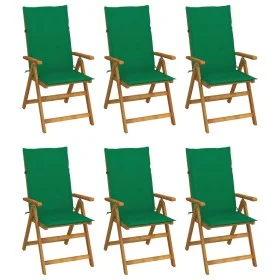Sillas de jardín plegables 6 uds y cojines madera maciza acacia de vidaXL, Sillas de jardín - Ref: Foro24-3064124, Precio: 45...