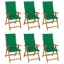 Sillas de jardín plegables 6 uds y cojines madera maciza acacia de vidaXL, Sillas de jardín - Ref: Foro24-3064124, Precio: 45...