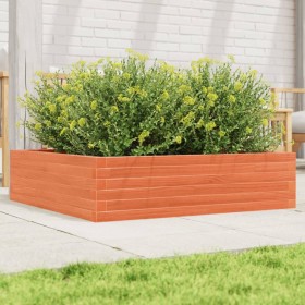Jardinera de madera maciza pino marrón cera 90x90x23 cm en Macetas y jardineras | Comprar online en Foru.es