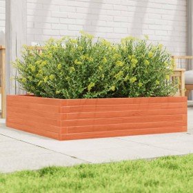 Jardinera de madera maciza pino marrón cera 90x90x23 cm en Macetas y jardineras | Comprar online en Foru.es