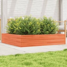 Jardinera de madera maciza de pino marrón cera 110x110x23 cm en Macetas y jardineras | Comprar online en Foru.es