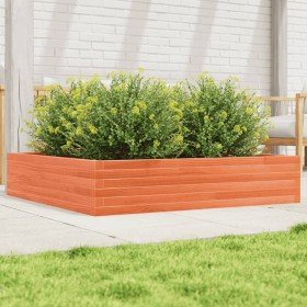 Jardinera de madera maciza de pino marrón cera 110x110x23 cm en Macetas y jardineras | Comprar online en Foru.es