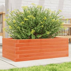 Jardinera de madera maciza pino marrón cera 70x40x23 cm en Macetas y jardineras | Comprar online en Foru.es
