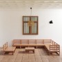 Muebles de jardín 11 piezas marrón miel madera maciza de pino en Conjuntos de jardín | Comprar online en Foru.es