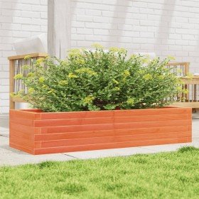 Jardinera de madera maciza de pino marrón cera 110x40x23 cm en Macetas y jardineras | Comprar online en Foru.es