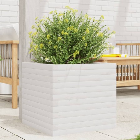 Jardinera madera maciza de pino blanco 50x50x45,5 cm en Macetas y jardineras | Comprar online en Foru.es