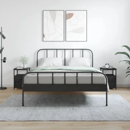 Mesitas de noche 2 uds madera de ingeniería negro 34x35,5x50 cm de vidaXL, Mesitas de noche - Ref: Foro24-826014, Precio: 78,...