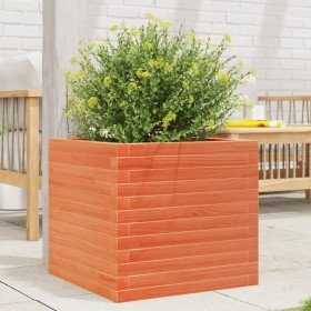 Jardinera madera maciza de pino marrón cera 50x50x45,5 cm en Macetas y jardineras | Comprar online en Foru.es