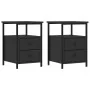 Mesitas de noche 2 uds madera de ingeniería negro 34x35,5x50 cm de vidaXL, Mesitas de noche - Ref: Foro24-826014, Precio: 78,...