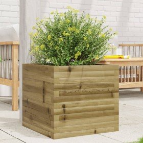 Jardinera de madera de pino impregnada 50x50x45,5 cm en Macetas y jardineras | Comprar online en Foru.es