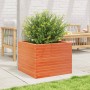 Jardinera de madera maciza de pino marrón cera 60x60x45,5 cm en Macetas y jardineras | Comprar online en Foru.es