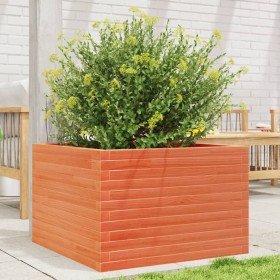 Jardinera madera maciza de pino marrón cera 70x70x45,5 cm en Macetas y jardineras | Comprar online en Foru.es