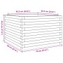 Jardinera madera maciza de pino marrón cera 70x70x45,5 cm en Macetas y jardineras | Comprar online en Foru.es